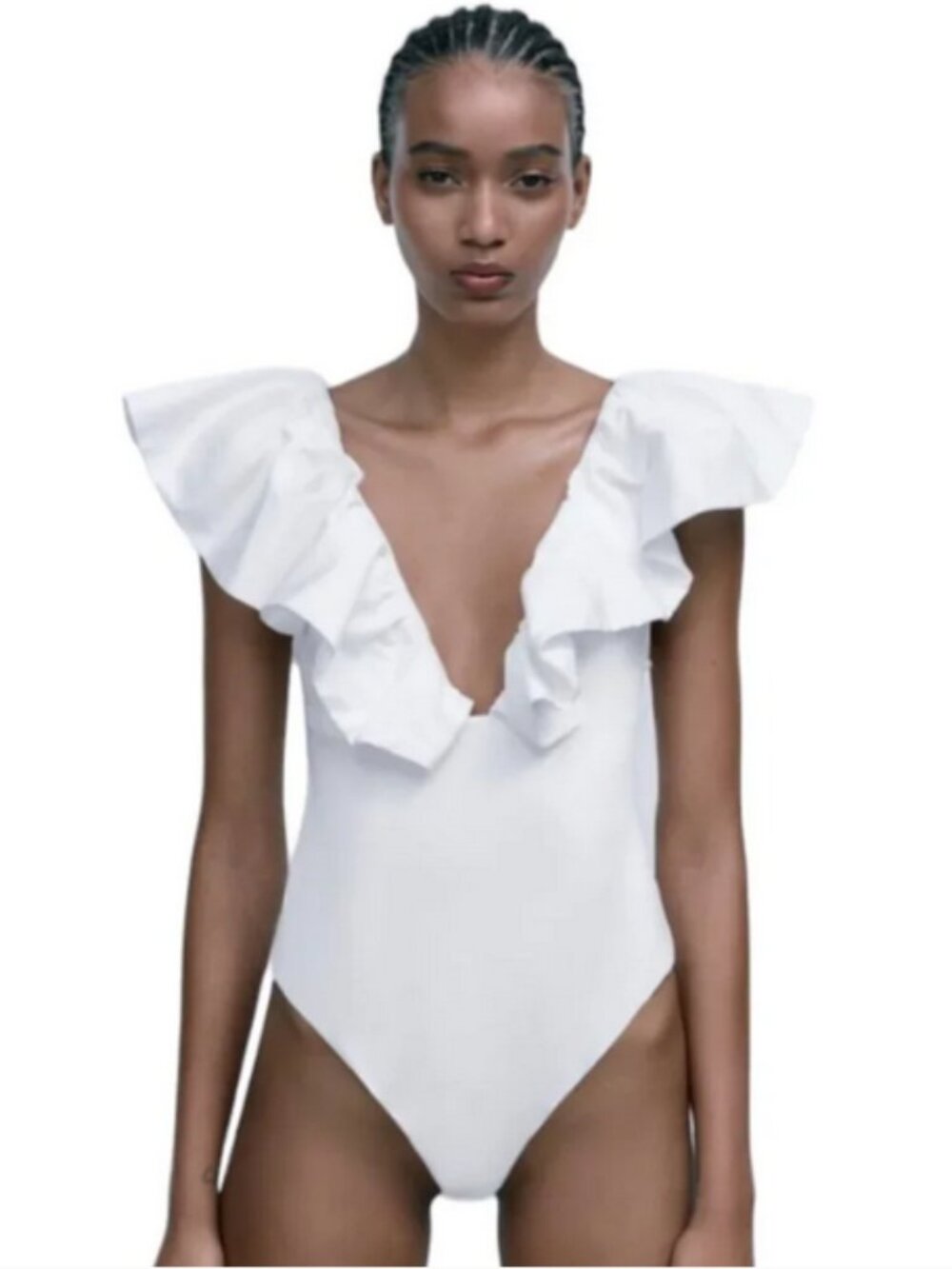 Zara Ruffled Bodysuit Size Medium